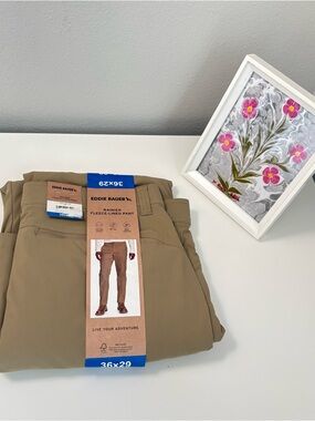 Eddie Bauer Rainier Fleece Lined Stretch Men's Pant, NWT